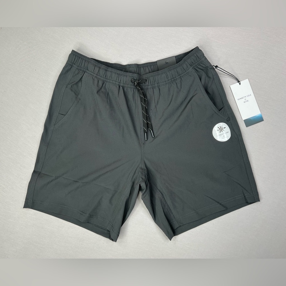 KENNETH COLE TECH RUNNING COMPRESSION LINED ATHLETIC SHORTS - 4 WAY STRETCH
